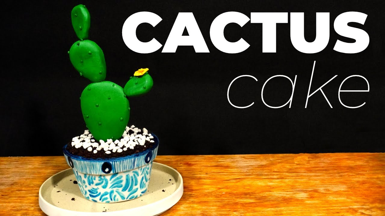 🌵 Cómo hacer un pastel de nopal con forma de maceta de talavera, paso a paso | FonQui