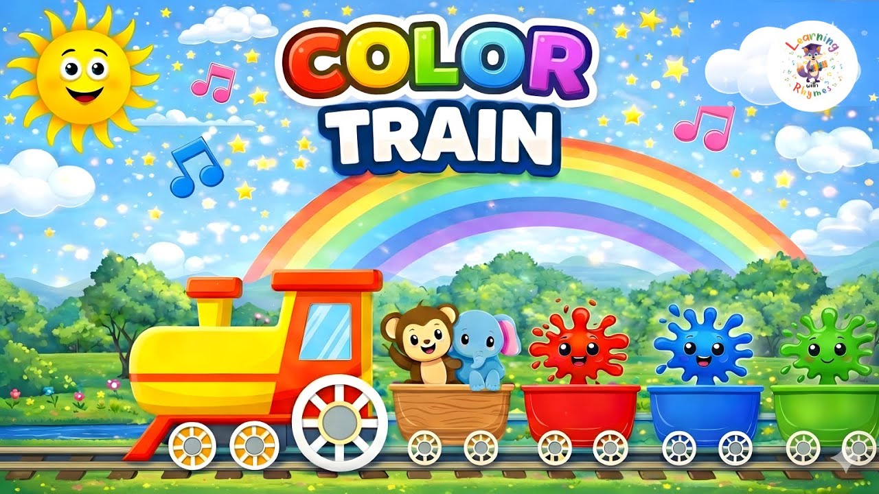 Chuk Chuk Color Train! 🚂| Red, Blue, Green Train Song | Learning with Rhymes
