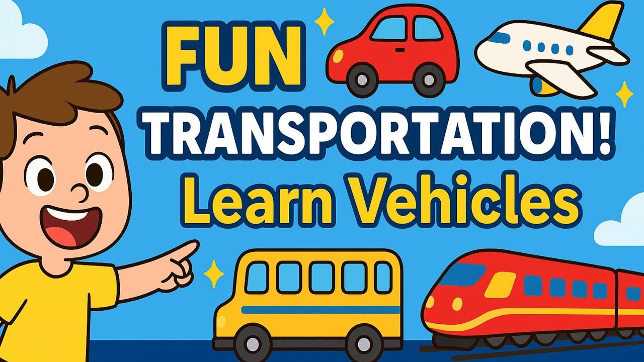 🚌 🚗 Learn Transportation Sounds & Vehicles in English with Fun  | kindergarten & preschoolers