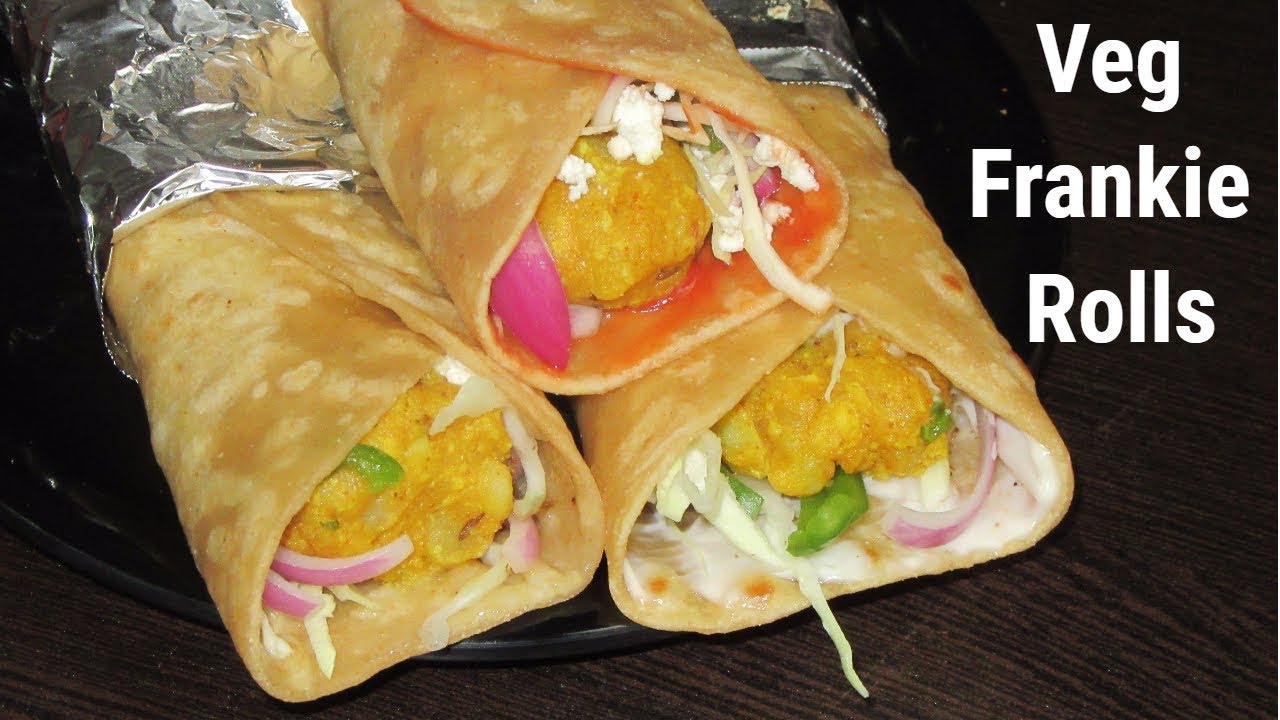 Veg Frankie Rolls -  Vegetables Kathi Roll - Street Style veg Frankie - Easy & quick Recipe