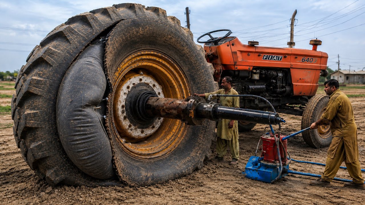 Impossible Tractor Tire Repair by Pakistani Mechanic! 😱