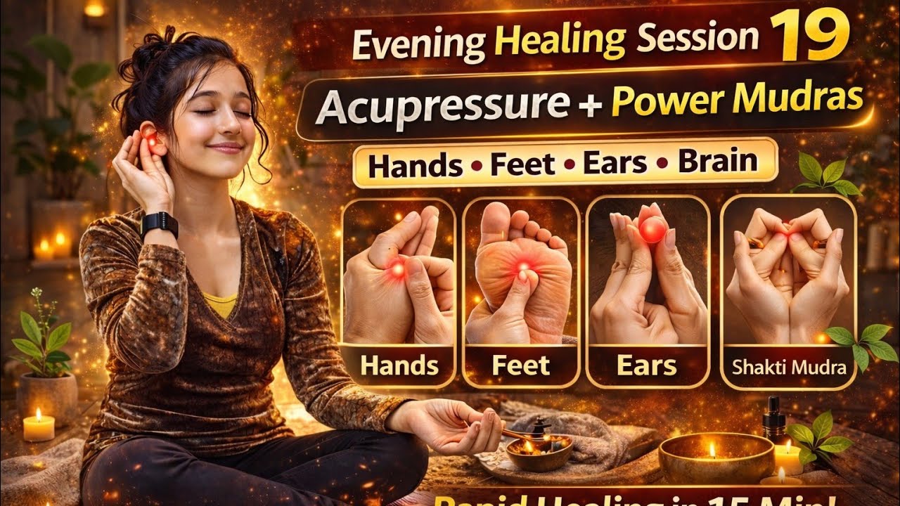Evening सेशन 19 🪷 | Acupressure Therapy + Power Mudras | 60 मिनट में ब्रेन एक्टिव और बॉडी हीलिंग ✨