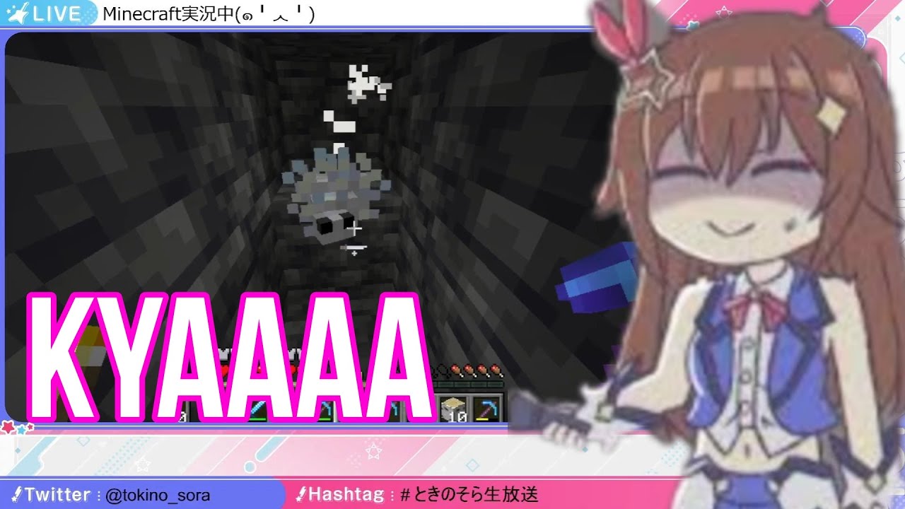Tokino Sora Encountered Silverfish And Cry Like A Baby | Minecraft [Hololive/Sub]