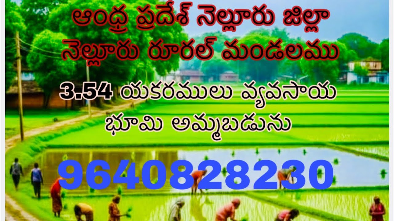3.54 యకరములు వ్యవసాయ భూమి అమ్మబడును 9652606027