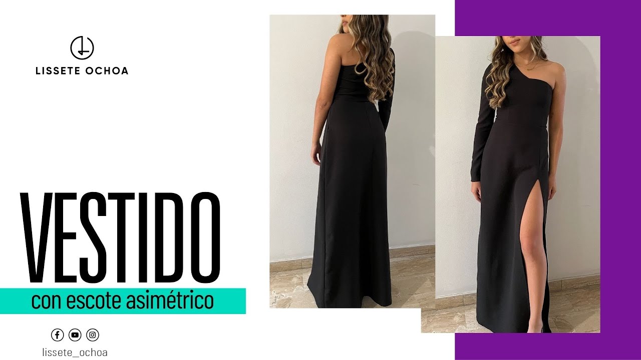Vestido de UN SOLO HOMBRO y ESCOTE ASIMÉTRICO 👉 #LisseteOchoa #L8A #AltaCostura #Patronaje #Vestidos