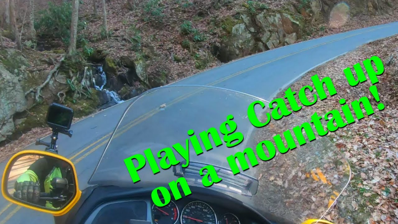 Goldwing on a mountain to the Blue Ridge Parkway! Exhilarating ride with the kid!