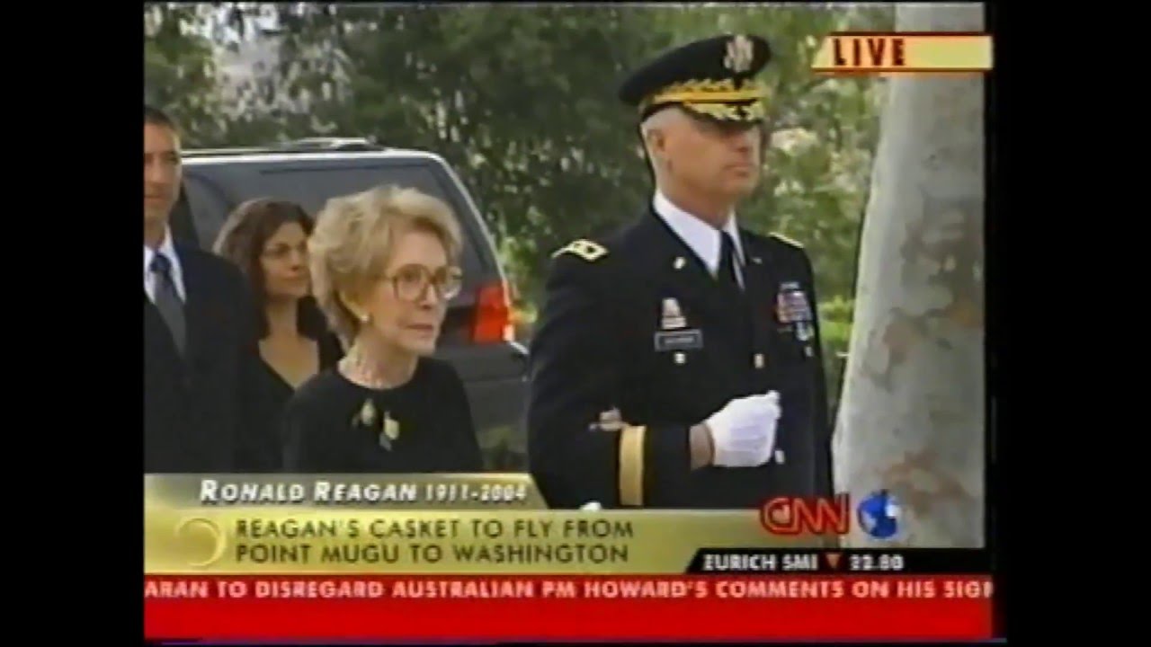 President Ronald Reagan's casket removed from the presidential library, June 9, 2004