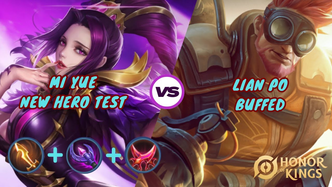HONOR OF KINGS| NEW HERO MI YUE VS LIAN PO|MI YUE BUILD AND GUIDE|CLASH LANE GAMEPLAY #honorofkings