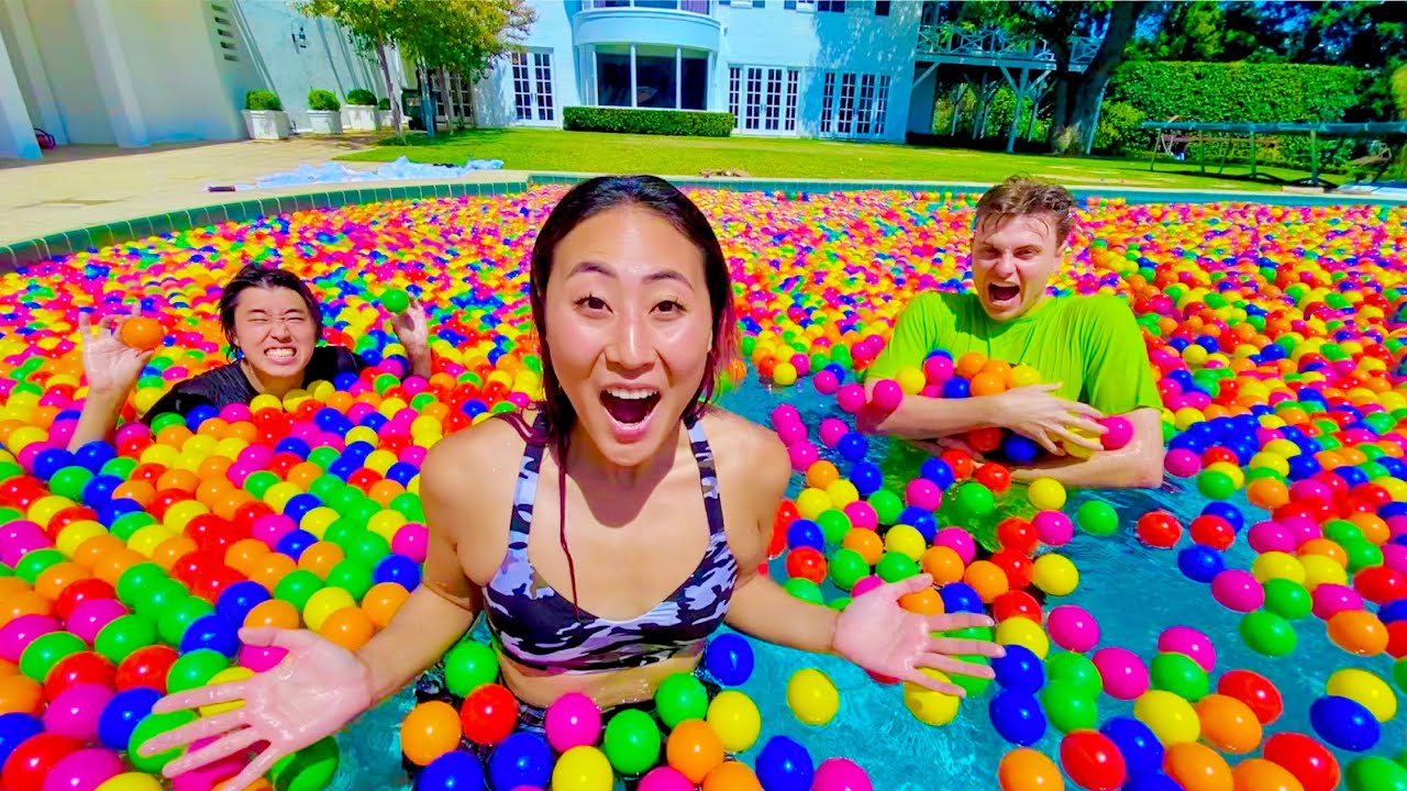 I FILLED HIS POOL WITH BALL PIT BALLS!!