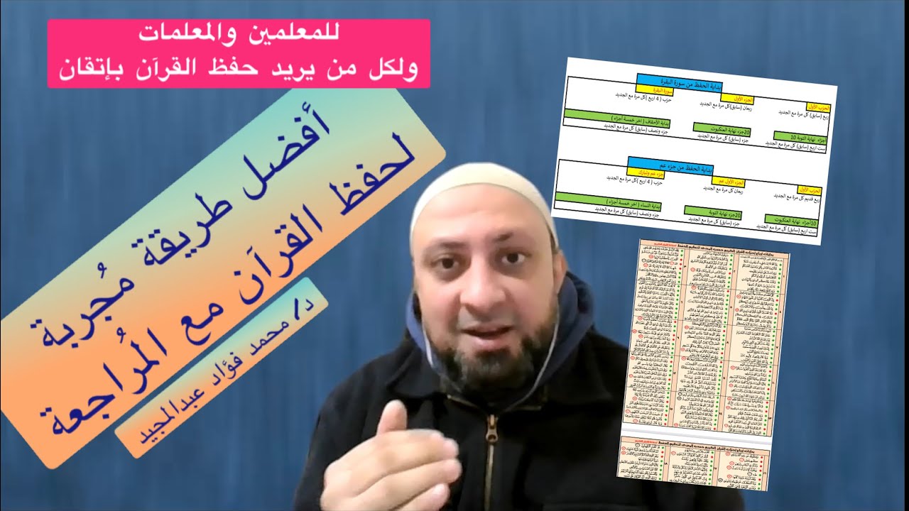 أفضل طريقة مُجربة لمراجعة وتثبيت المحفوظ قديما مع حفظ الجديد. للشيخ د/ محمد فؤاد عبدالمجيد