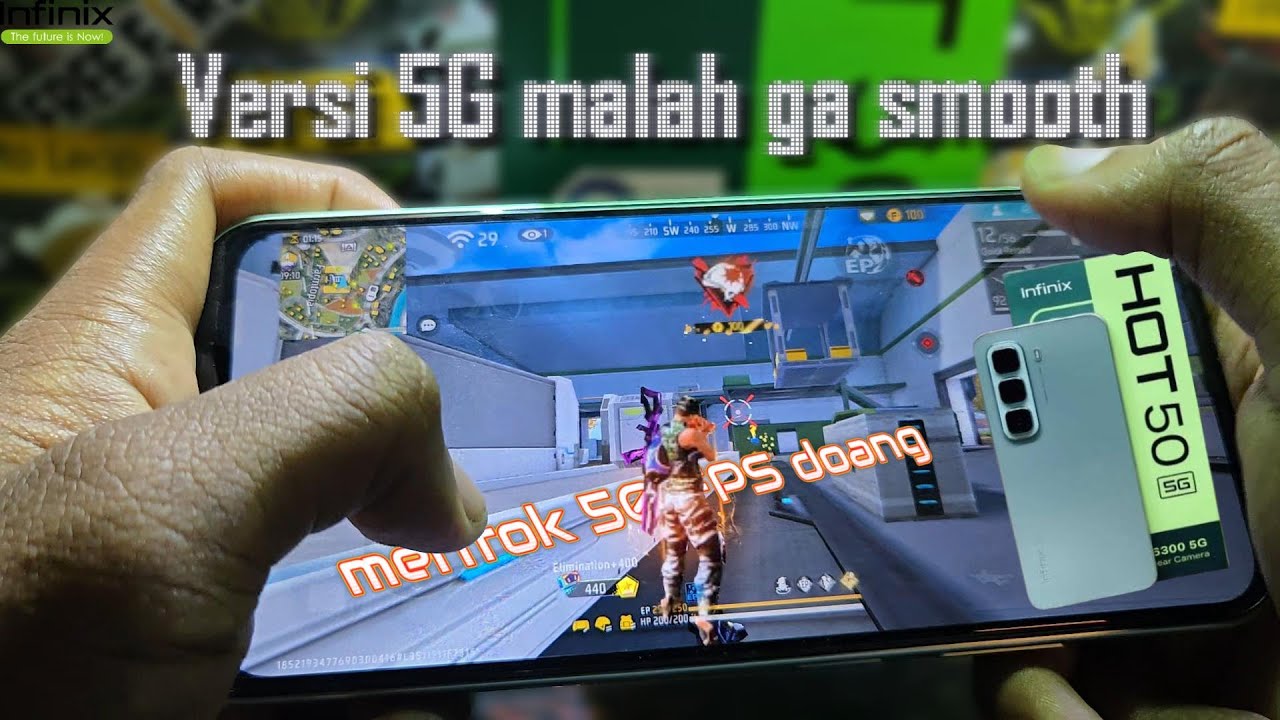 Infinix Hot 50 5G Ram 8GB Game Test Free Fire Max || Handcam || Dimensity 6300 (6 nm) || 5000 mAh