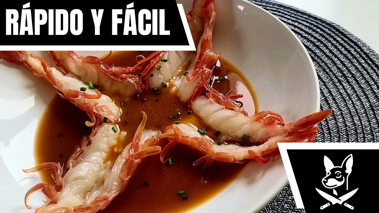 Gambones a la Plancha con Salsa de Sus Cabezas