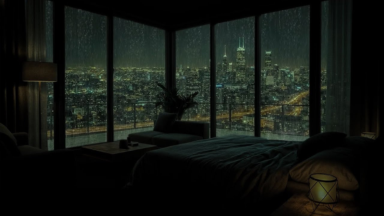 The Sound of Rain for Sleep - Sleeping in a Million Dollar Apartment in NY - Rain Sleep ASMR