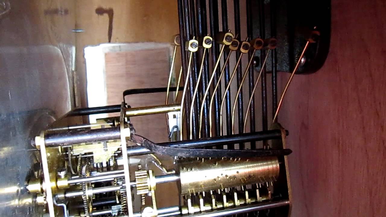 Custom cheap 31 days grandfather clock convert with Hermle triple chime movement (inside)