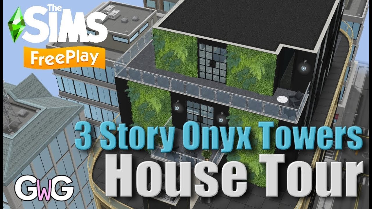 The Sims Freeplay- 3 Story Onyx Towers Tour [Downtown Developer 2]