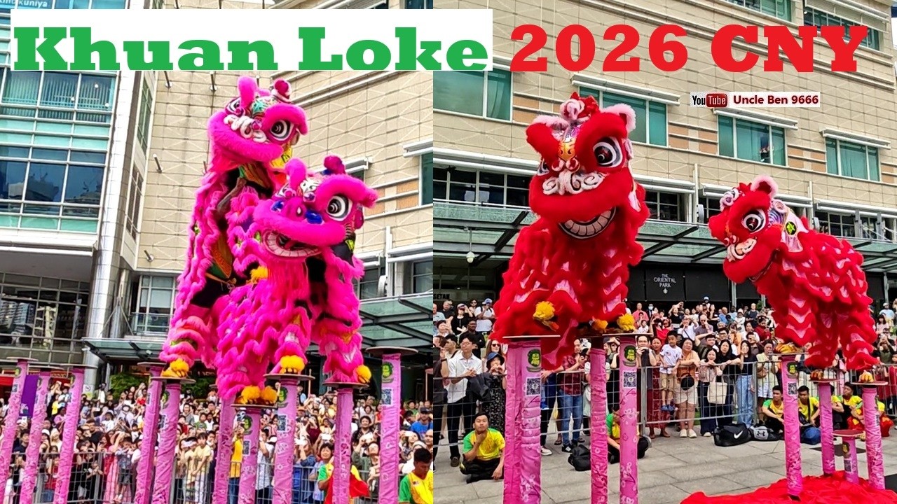 2026 CNY High Pole Lion Dance Performance (4 Lions) #SuriaKLCCMall #雪州雙溪威群樂體育會龍獅團