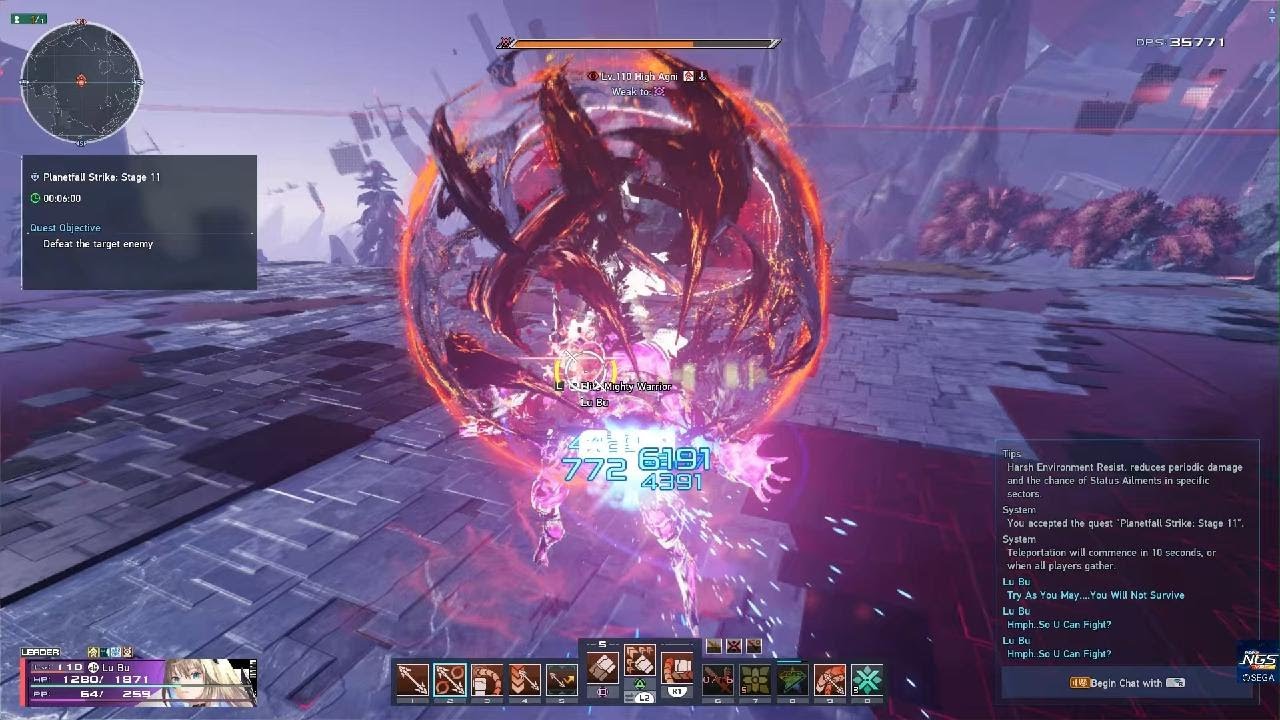 PSO2:NGS General Lu Bu Vs High Agni