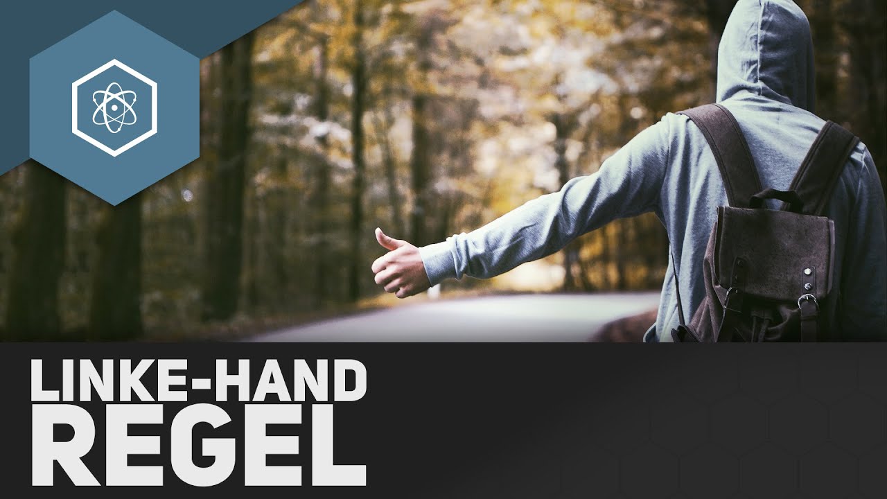 Magnetfeld eines stromdurchflossenen Leiters (Linke-Hand-Regel)