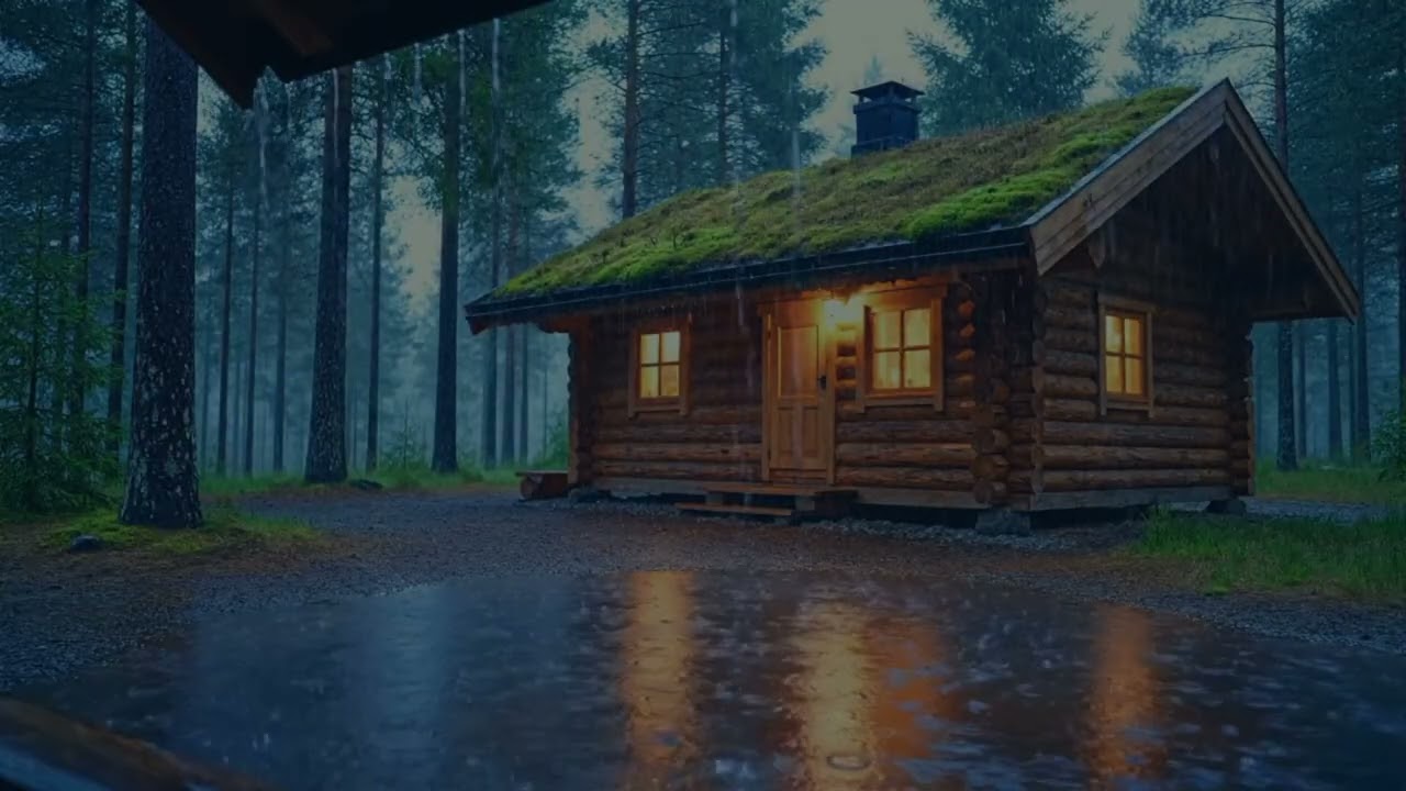 Forest Rain at a Cozy Log Cabin 🌧️ Relaxing Rain Sounds for Deep Sleep