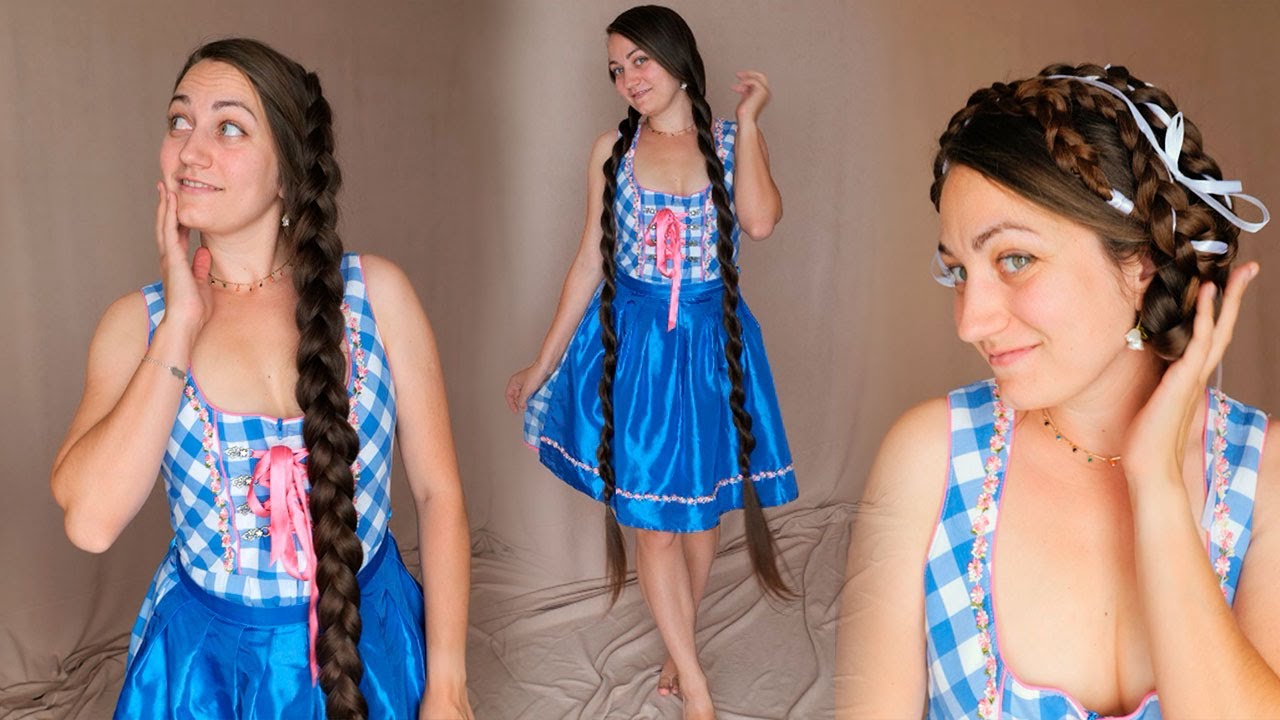 Bavarian hairstyles for very long hair👍hairstyle for Oktoberfest