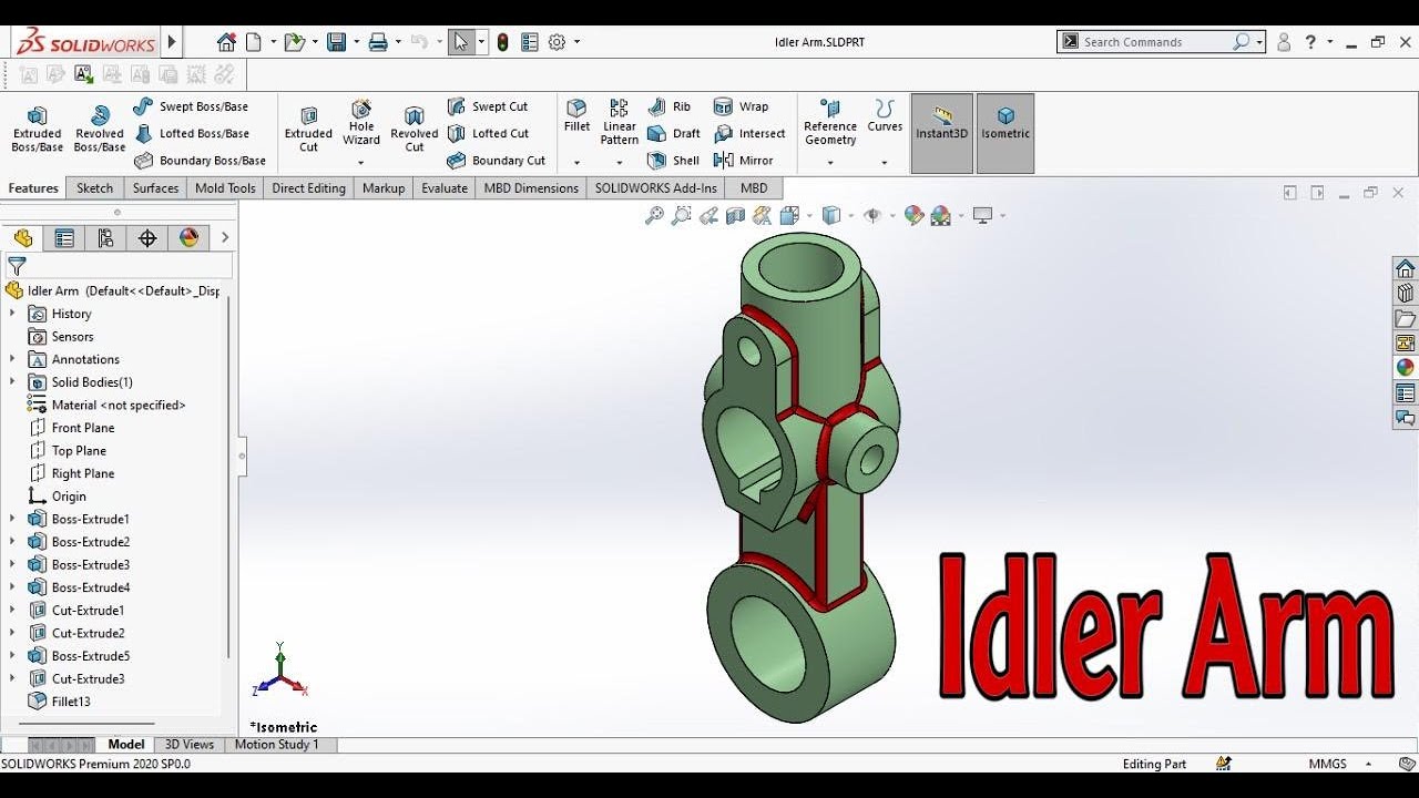 Idler Arm SolidWorks