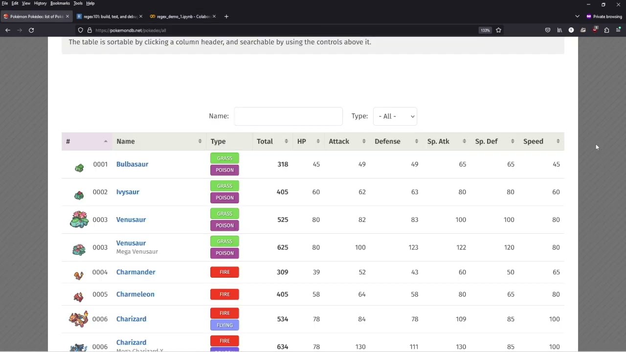 Extracting Pokedex Data with Python & TWO EASY REGEX PATTERNS