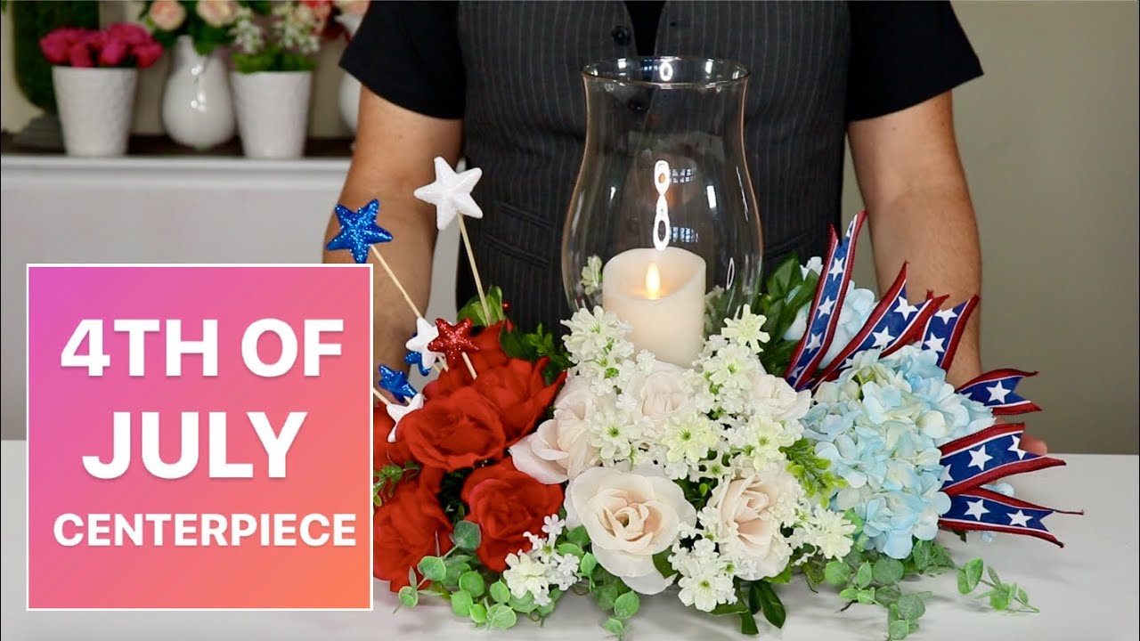 FOURTH OF JULY HOME DECOR IDEAS / MAKING A CENTERPIECE FOR SMALL TABLE