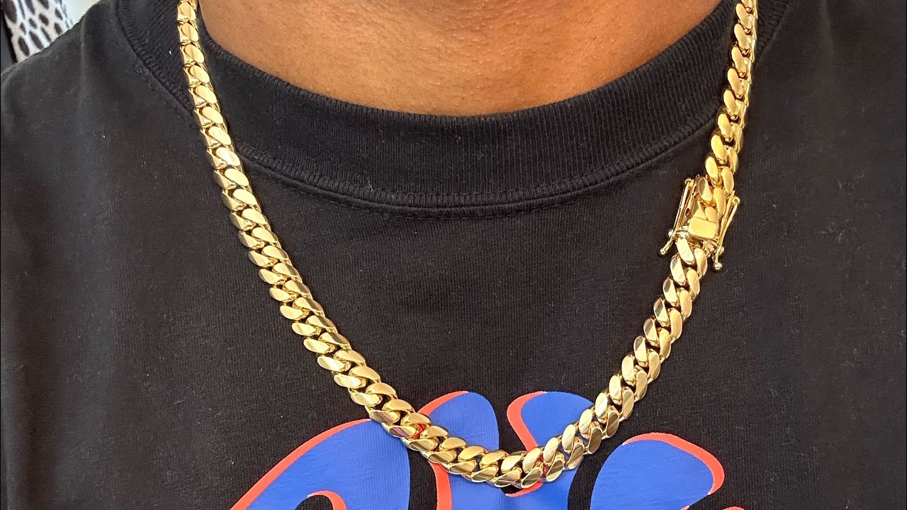 Цепочка Miami Cuban Link, 10 мм, 14 карат, 22 дюйма, ручная работа от @gusvillajewelry !!