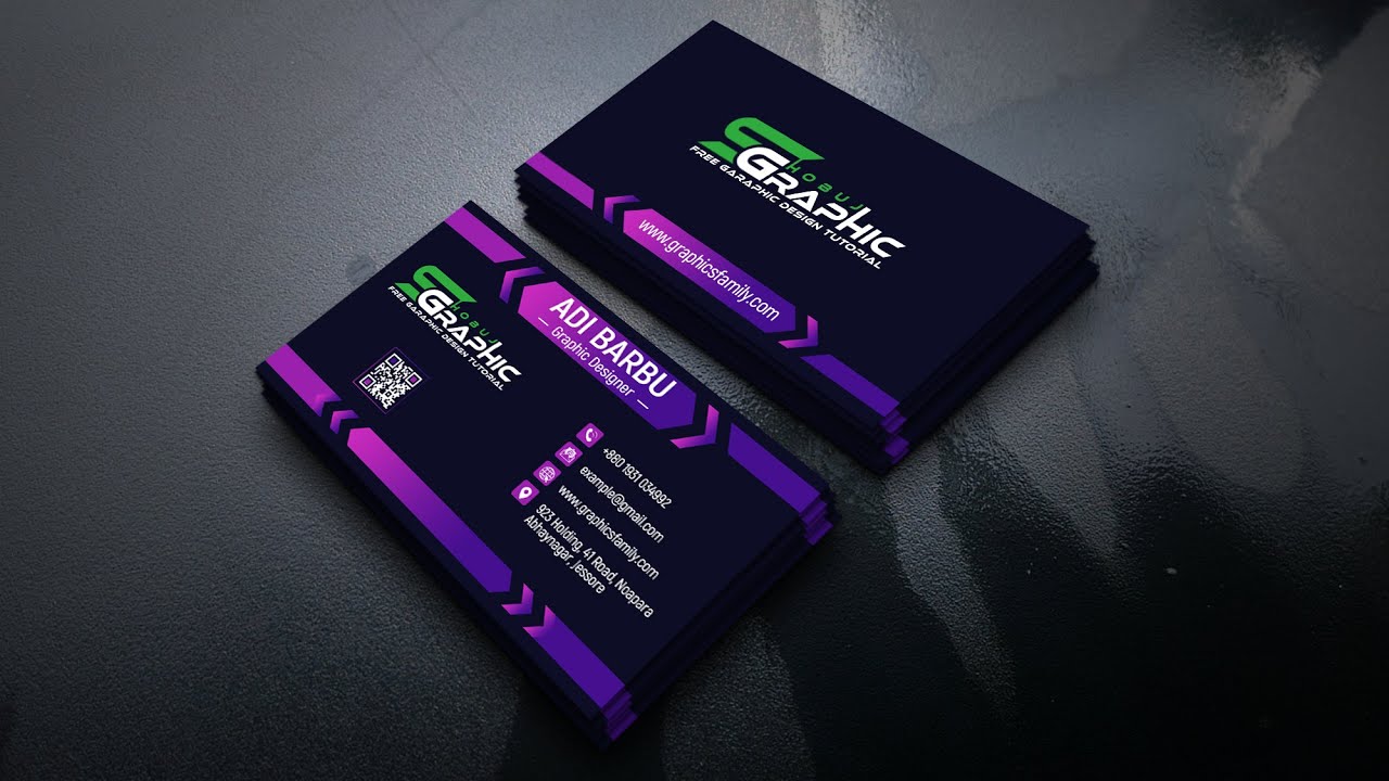 How to design business cards in photoshop Cc | Colorful Card | Free Psd