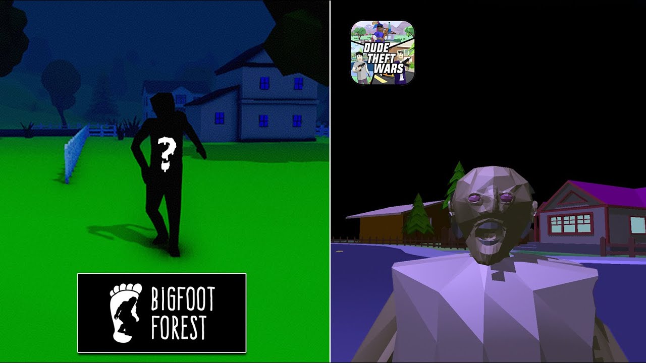 Dude Theft Wars Granny Mod Vs BigFoot Forest Which one is Scarier ??? 🤔🤔🤔