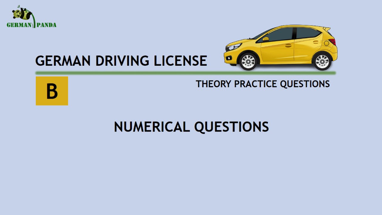 Number Q&A | German Driving License | Theory Practice Exam Test Questions English Deutschland
