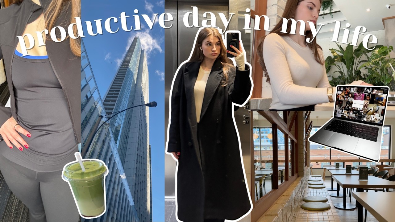 PRODUCTIVE day in my life | cafe work blocks, gym, & a little debrief