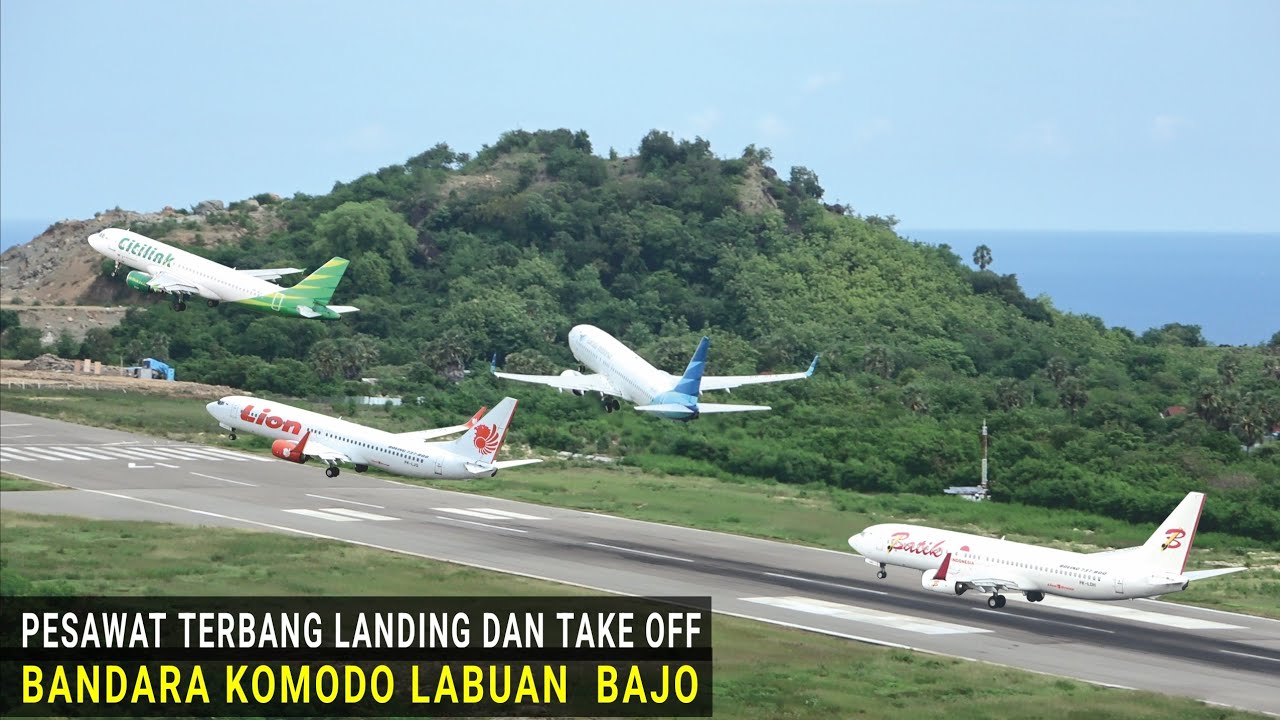 Waw !!! Nonton  Pesawat Terbang Landing dan Take Off di Bandara Komodo Labuan Bajo, Plane Spotting