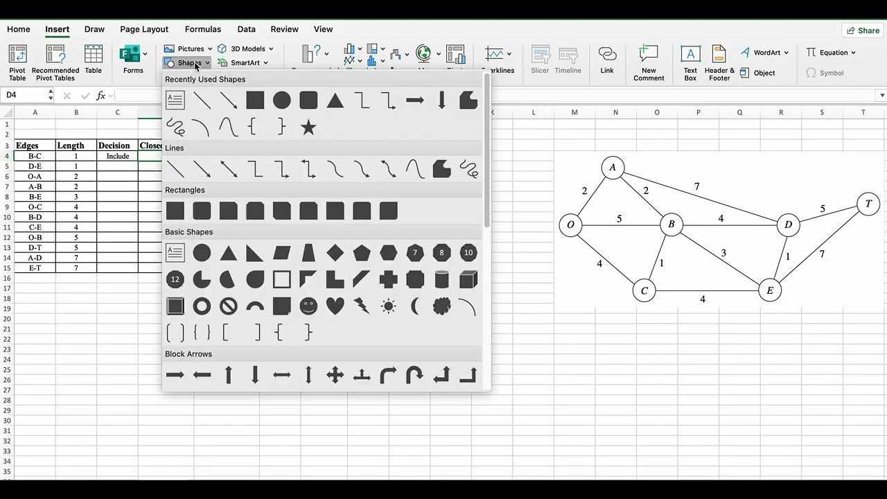 Минимальное остовное дерево || Оптимизация || Использование решателя Excel || Проф. О. П. Сэр