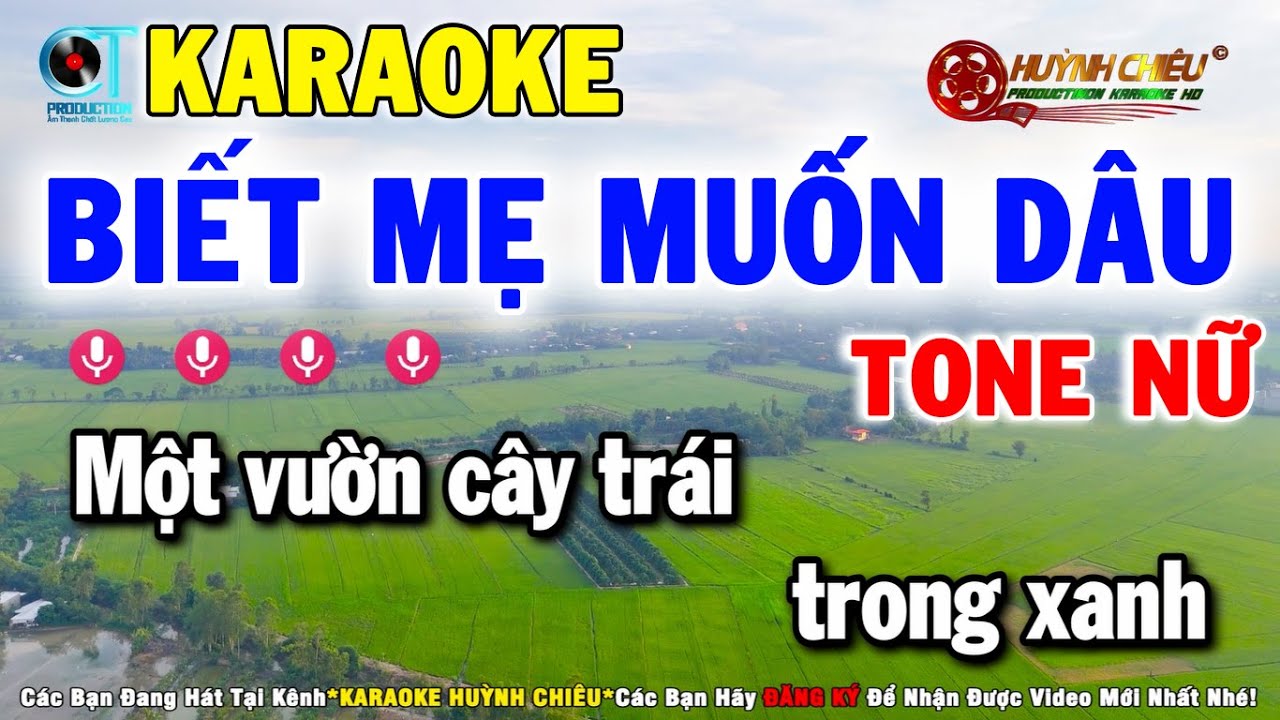 Karaoke Biết Mẹ Muốn Dâu Tone Nữ Nhạc Sống Huỳnh Chiêu