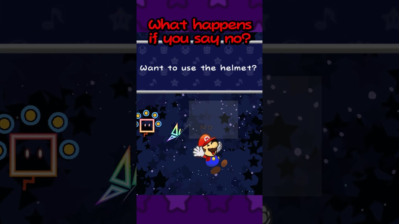 Mario can't breathe in space in Super Paper Mario