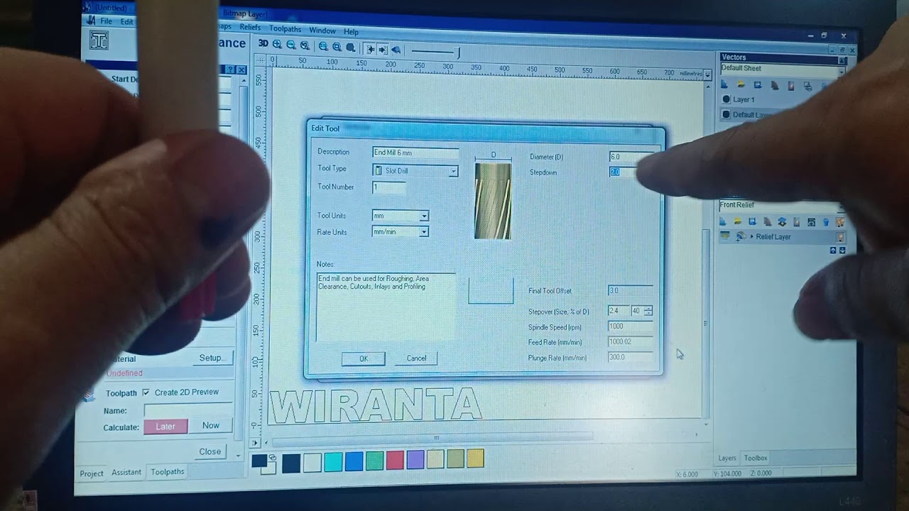 membuat file gcode dari corel ke artcam langsung dikerjakan di cnc harga 9 jutaan