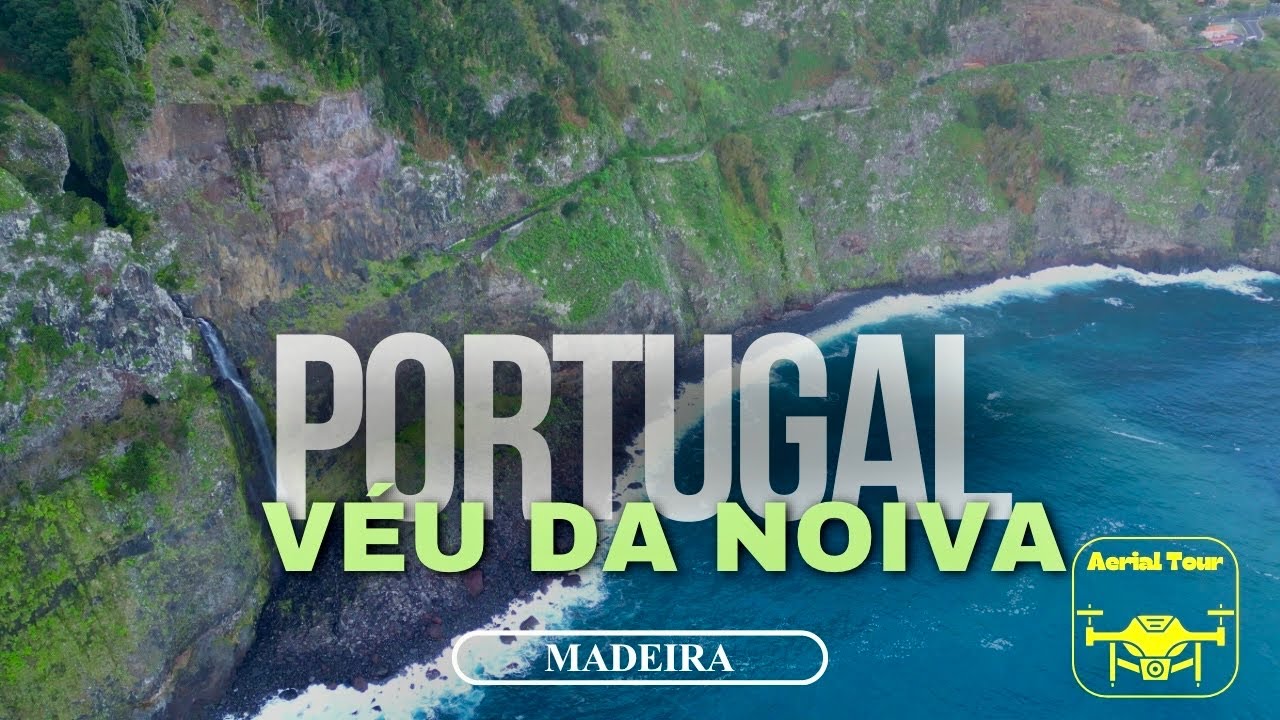 Stunning Aerial Views of Madeira's Véu da Noiva Waterfall in 4K