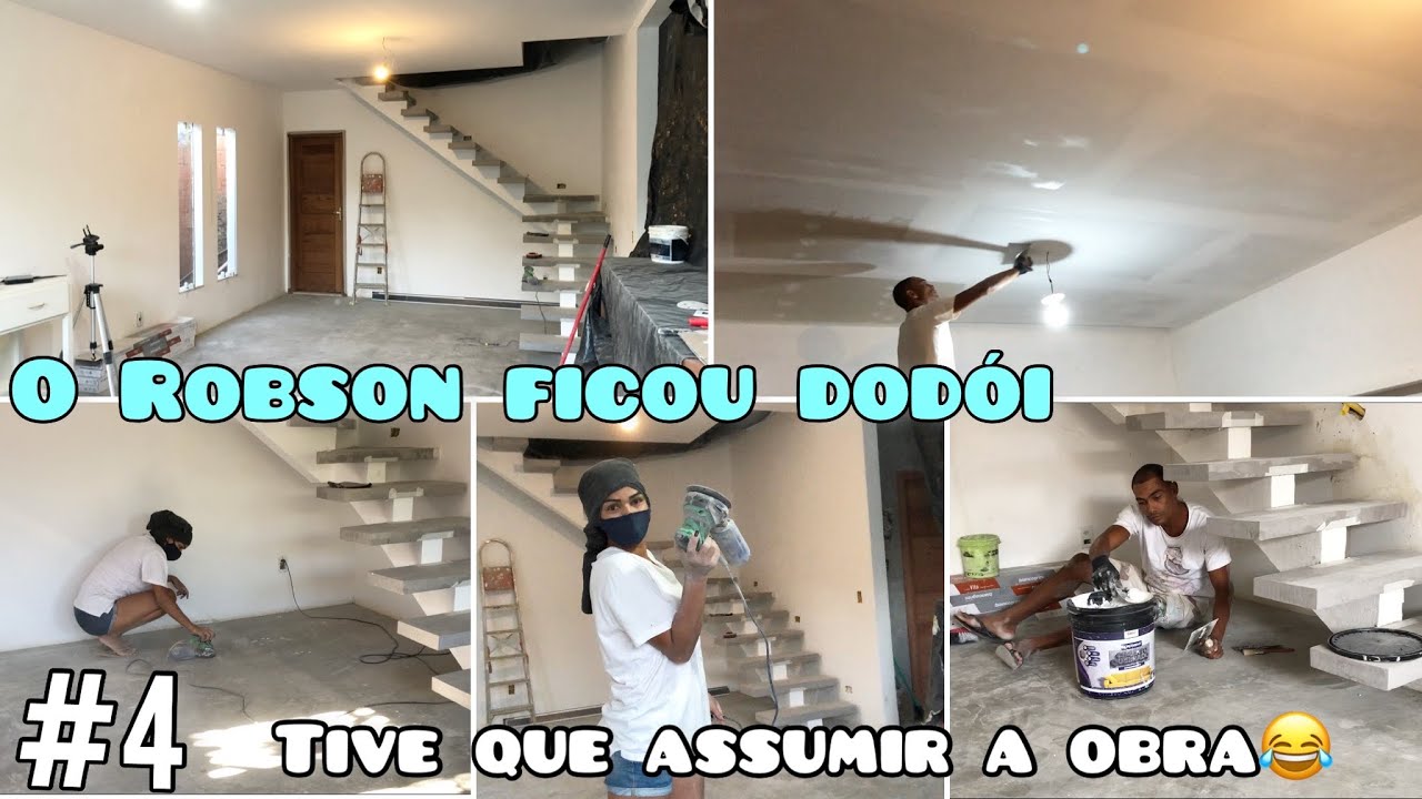 #OBRADASALA 4 - LIXANDO A ESCADA, EMASSANDO TETO E PAREDES, LIXEI O CHÃO PARA COLOCAR O VINÍLICO +
