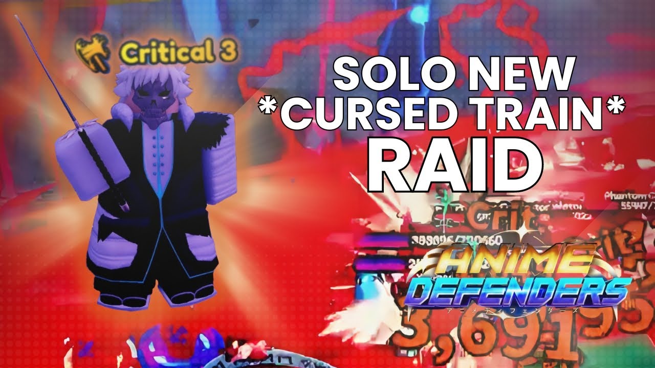 HOW TO SOLO NEW *CURSED TRAIN* RAID USING Skull Warrior (Evolved) in ANIME DEFENDERS