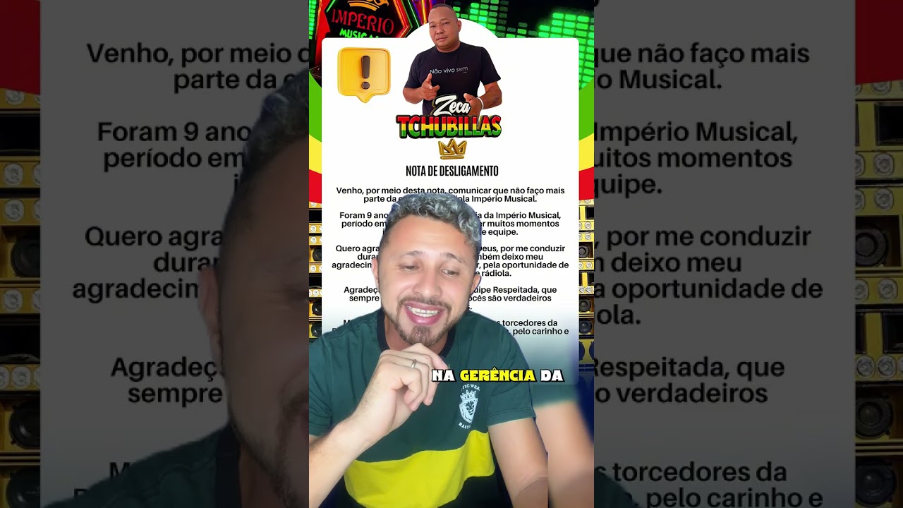 GERENTE THUBILAS NÃO FAZ MAIS PARTE DA IMPÉRIO MUSICAL