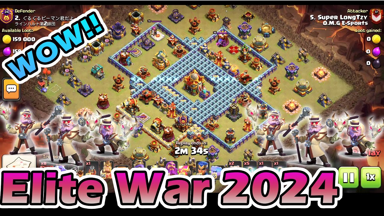 ELITE WAR ! Best Skill Attack Air & Ground Smash TH16 in Clash of Clans