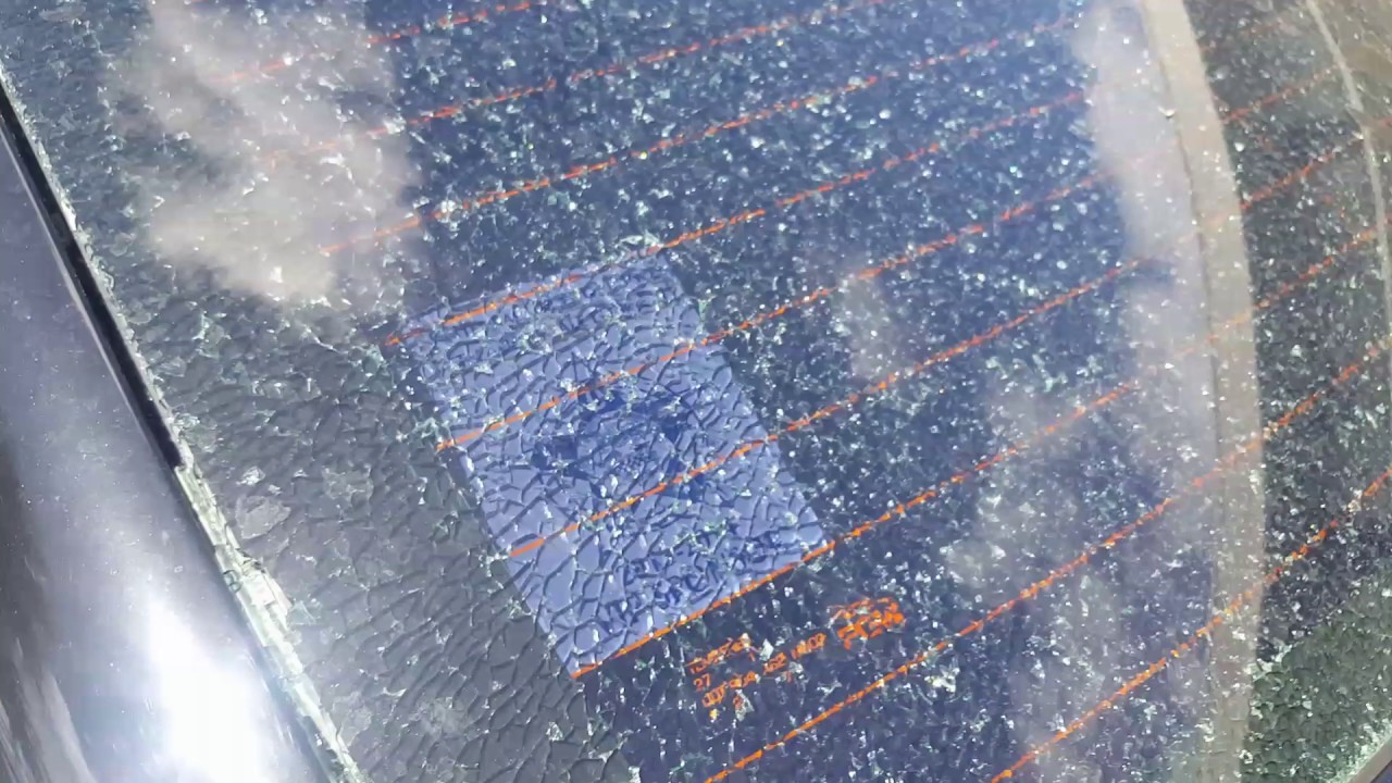 Rear windshield randomly shattered