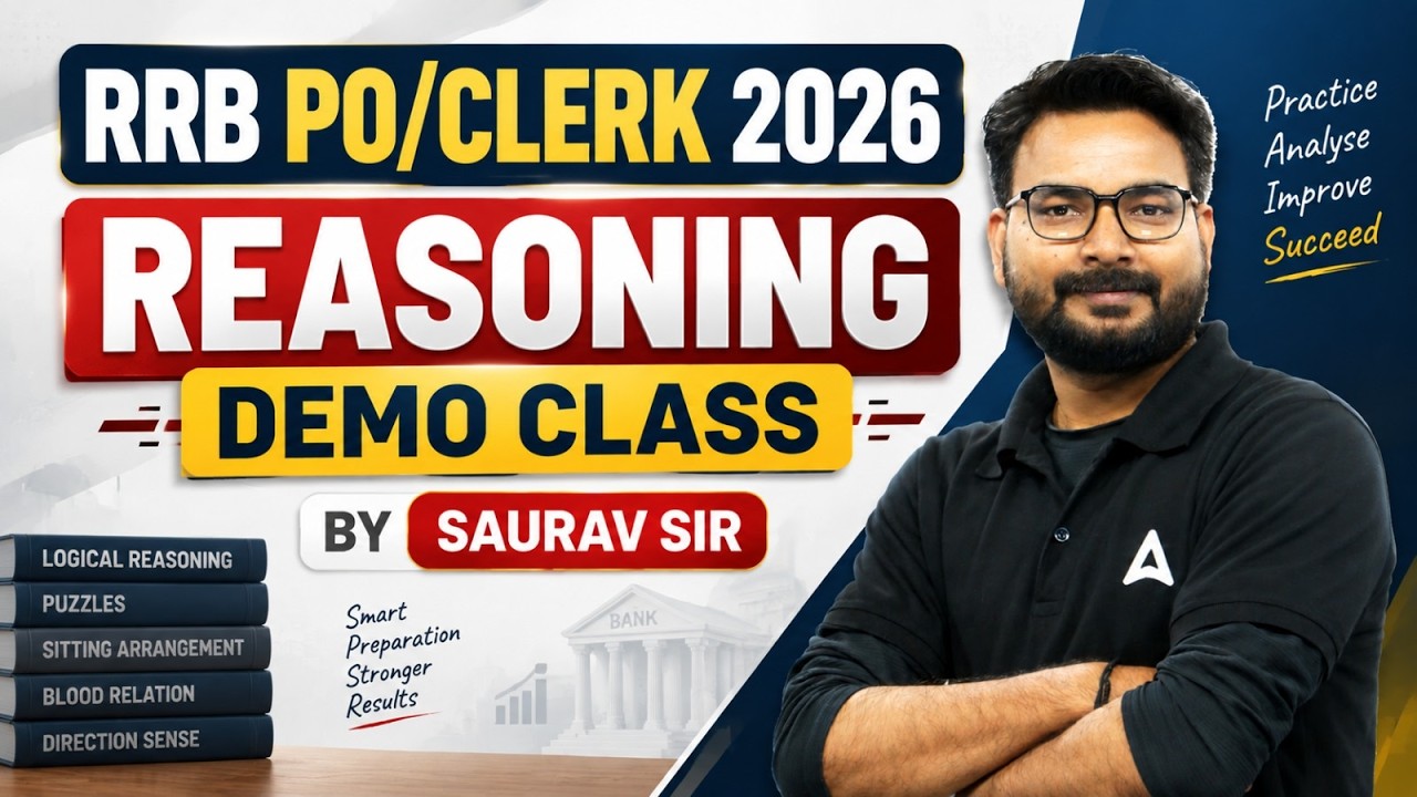 RRB Bank PO/Clerk 2026 Reasoning Preparation | Best Strategy & Demo Class | Saurav Sir