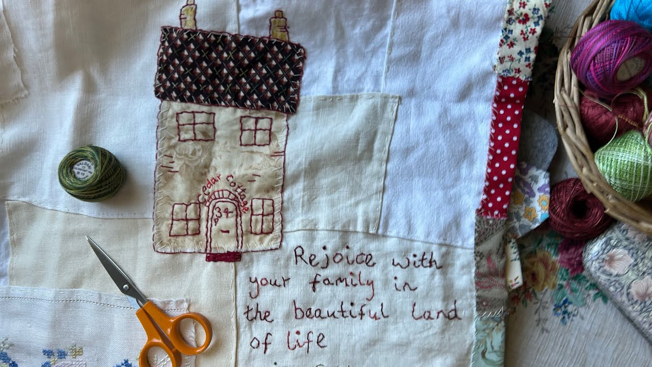 Продолжаю свой проект по созданию вышитого вручную сэмплера в стиле Slow Stitched Sampler - #dott...
