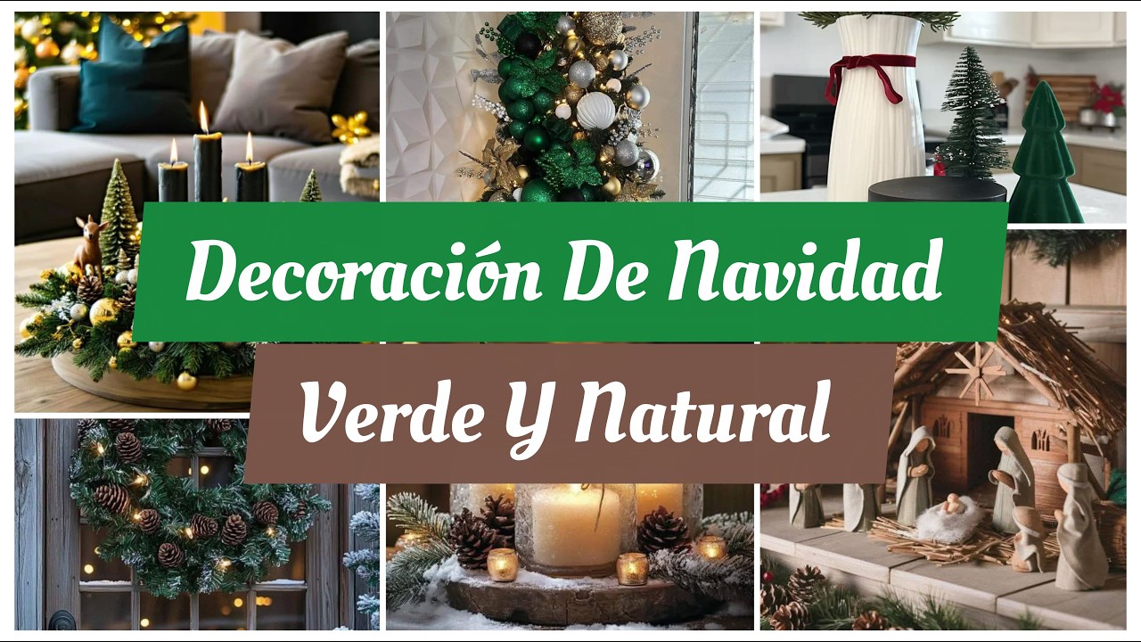 NAVIDAD VERDE 🎄🌿🎀/ Ideas De Decoraci&oacute;n En Tonos Verde Blanco Y  Madera 