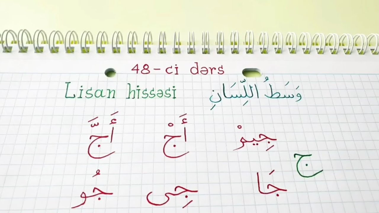 Hacı Fəxrəddin Quran dərsləri 48-ci dərs ( Hərflərin məxrəcləri. Lisan hissəsi. وَسَطُ اللِّسَانِ )