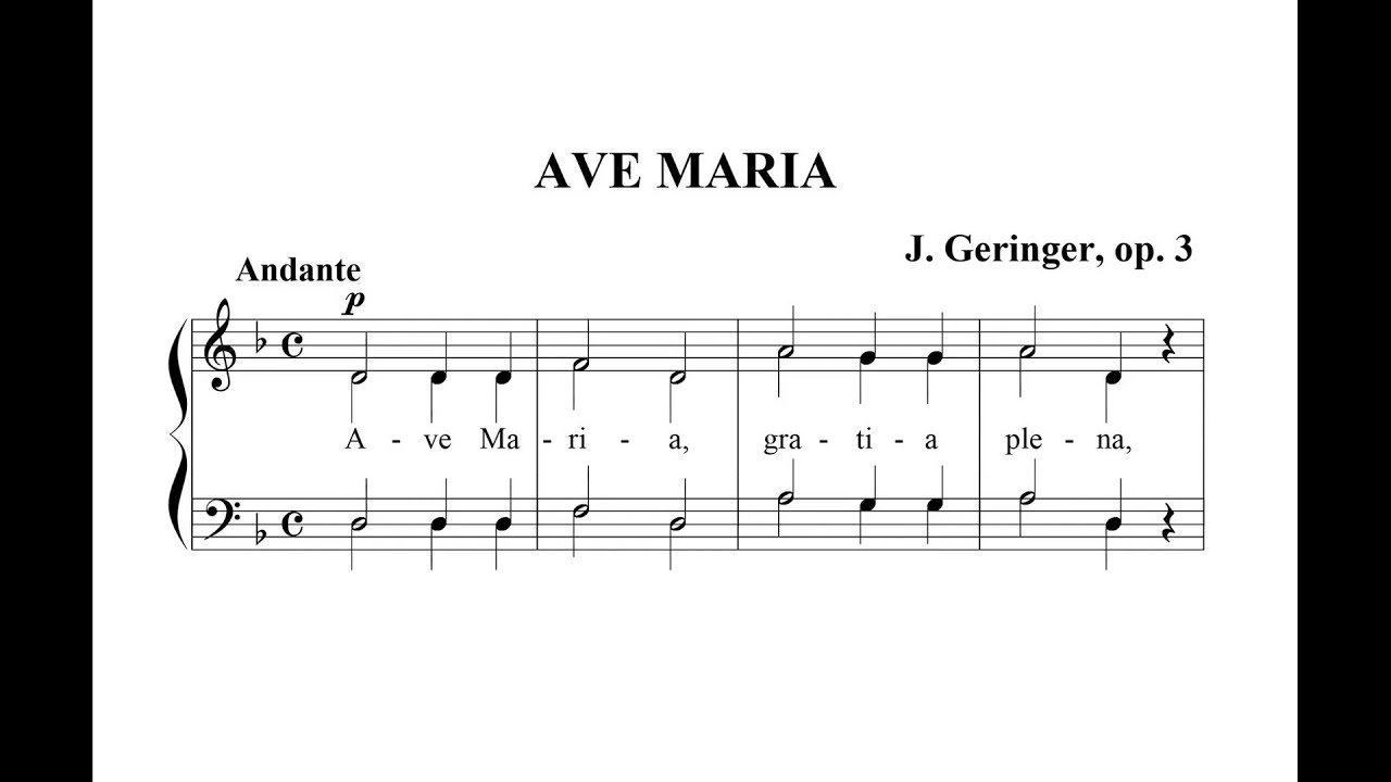 Geringer, Joseph (1865 - 1933) Ave Maria, Op. 3 (Marienmotette f&uuml;r gemischten chor a cappella)