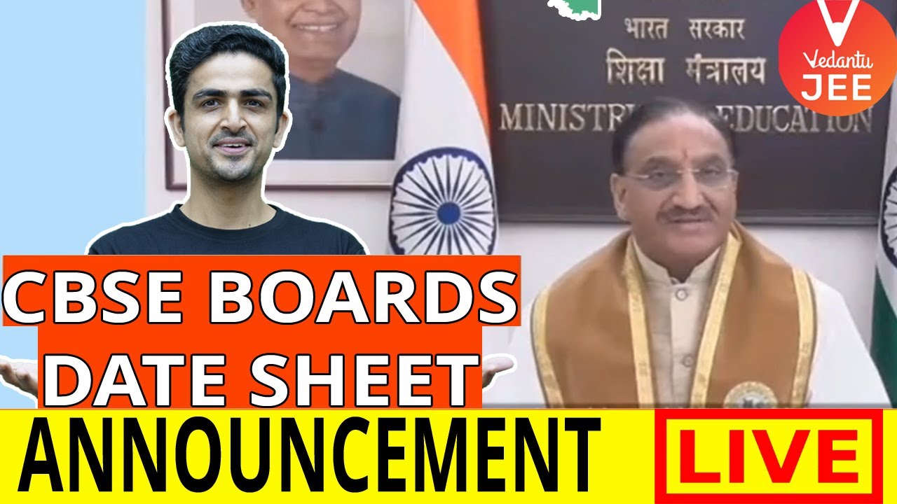 CBSE Board Exam Date Sheet 2021 🔥 #EducationMinisterGoesLive | Arvind Kalia Sir | Vedantu JEE