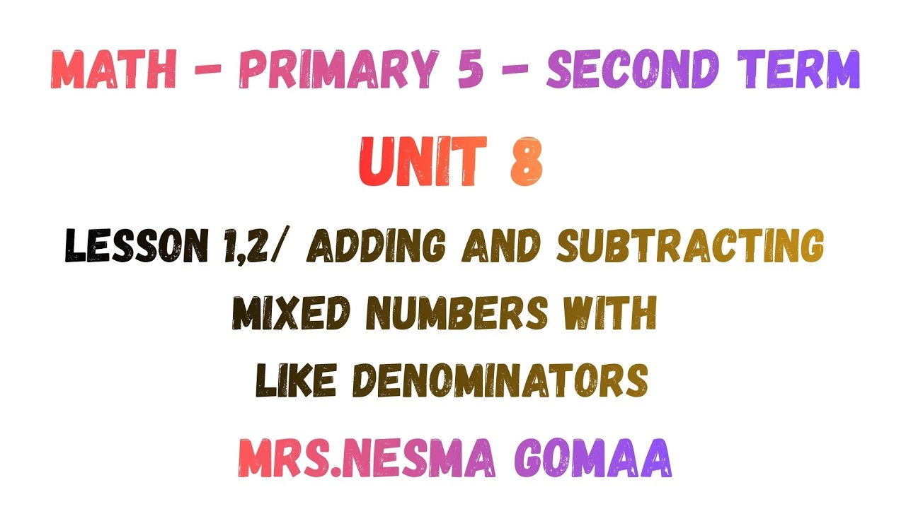 lesson 1,2/Adding & Subtracting Mixed number With Like denominators